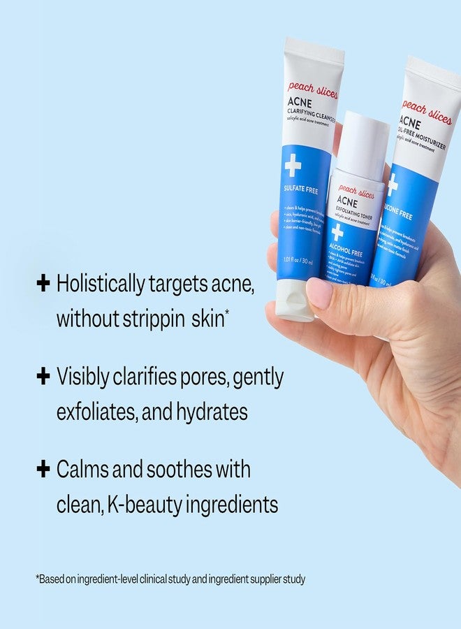 Peach Slices - 3-Step Acne Starter Kit (3 Products) - Skin Care Set - 1 Toner, 1 Cleanser, 1 Oil Free Moisturizer - 2% Salicylic Acid & Botanicals - Vegan & Cruelty Free - Korean Skin Care & Beauty - Image 2